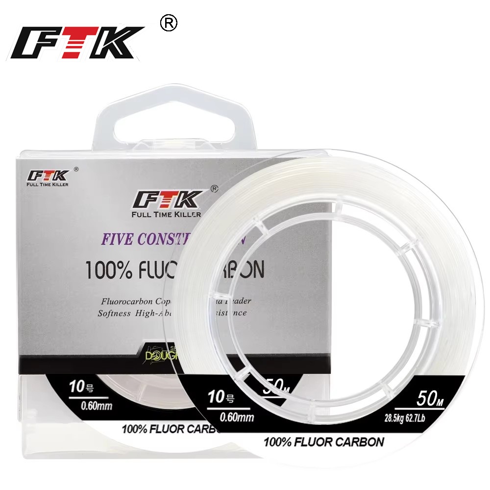 100% Carbon Fiber Fishing Line - Fluorocarbon Line ulasan dan harga